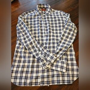 Isaia Plaid Button Down Shirt